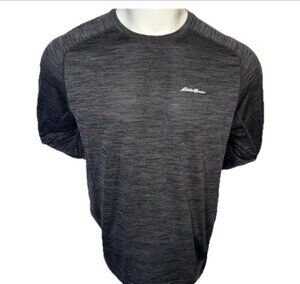 Eddie Bauer Freedry Long Sleeve Tee Shirt Mens L Grey Space Dye
